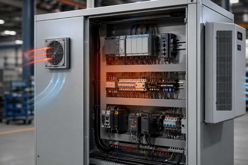 Air conditioning vs ventilation control cabinet